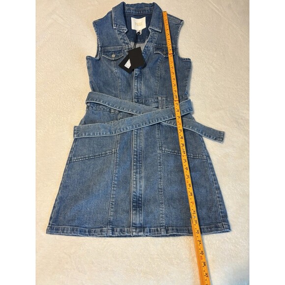 Anthropologie PAIGE Kelsee Sleeveless Mini Dress Sz 4 Light Denim NWT - Picture 6 of 10